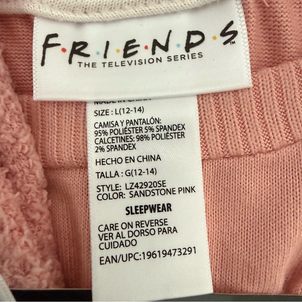 FRIENDS Holiday 3 Piece Pink Pajama Set. Size Large. NWT - Picture 5 of 6